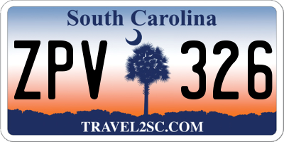SC license plate ZPV326