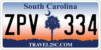 SC license plate ZPV334
