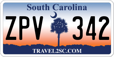 SC license plate ZPV342