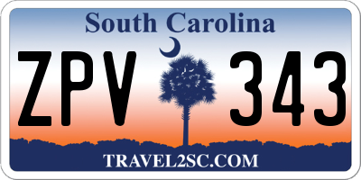 SC license plate ZPV343
