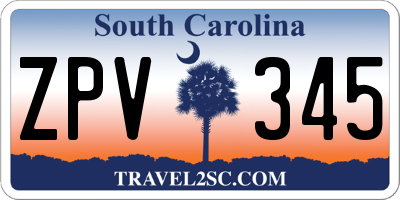 SC license plate ZPV345