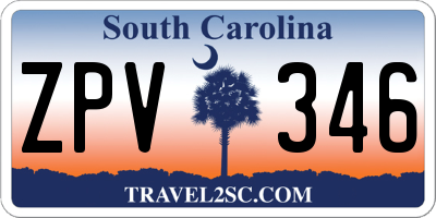 SC license plate ZPV346