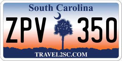 SC license plate ZPV350