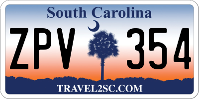 SC license plate ZPV354