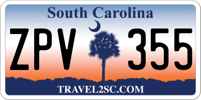 SC license plate ZPV355
