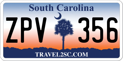 SC license plate ZPV356