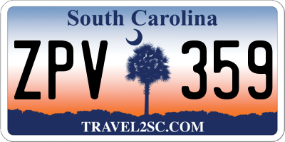 SC license plate ZPV359