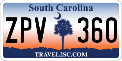 SC license plate ZPV360