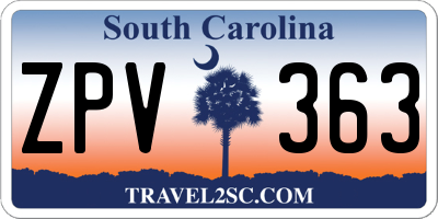 SC license plate ZPV363