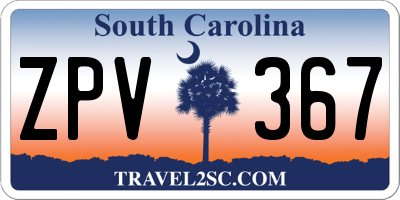 SC license plate ZPV367