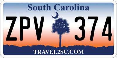 SC license plate ZPV374