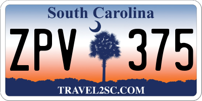 SC license plate ZPV375