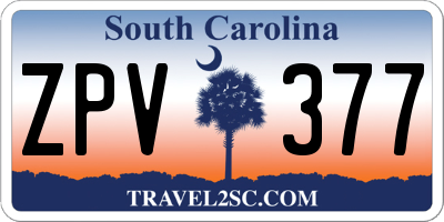 SC license plate ZPV377