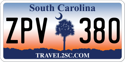 SC license plate ZPV380