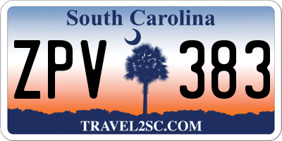 SC license plate ZPV383