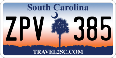 SC license plate ZPV385