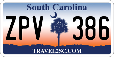 SC license plate ZPV386