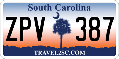 SC license plate ZPV387