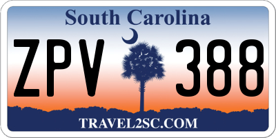 SC license plate ZPV388