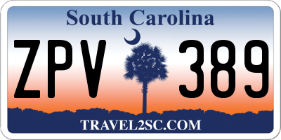 SC license plate ZPV389