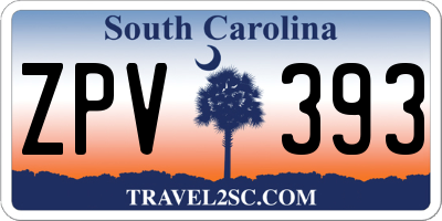 SC license plate ZPV393