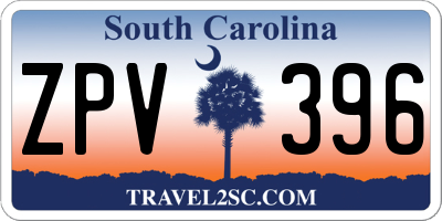 SC license plate ZPV396