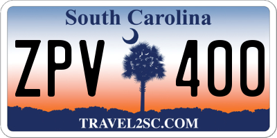 SC license plate ZPV400