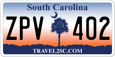 SC license plate ZPV402