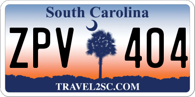 SC license plate ZPV404