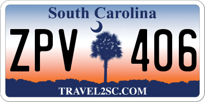 SC license plate ZPV406