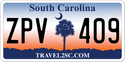 SC license plate ZPV409
