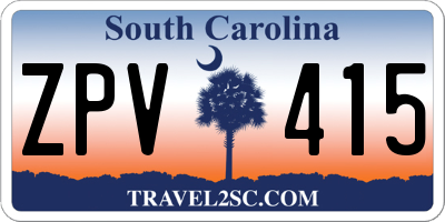 SC license plate ZPV415