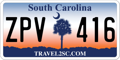SC license plate ZPV416