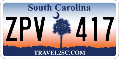 SC license plate ZPV417