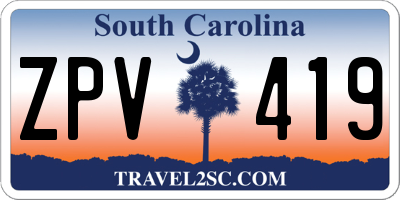 SC license plate ZPV419