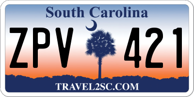SC license plate ZPV421