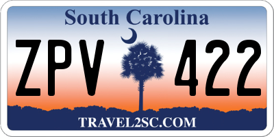 SC license plate ZPV422