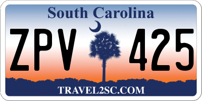 SC license plate ZPV425