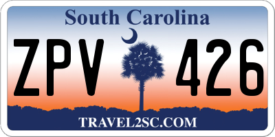 SC license plate ZPV426