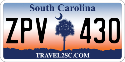 SC license plate ZPV430