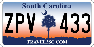 SC license plate ZPV433