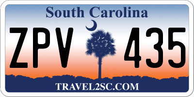 SC license plate ZPV435