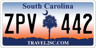 SC license plate ZPV442