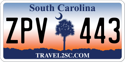 SC license plate ZPV443