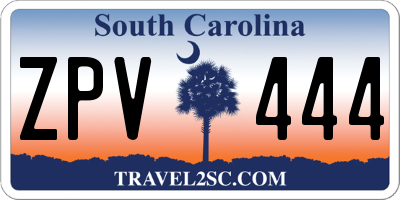 SC license plate ZPV444