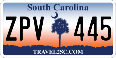 SC license plate ZPV445