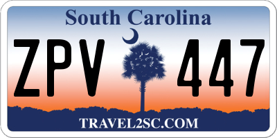 SC license plate ZPV447
