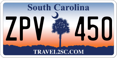 SC license plate ZPV450