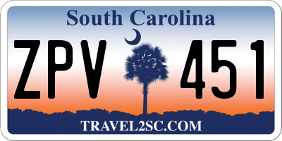 SC license plate ZPV451