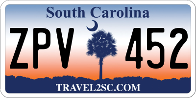 SC license plate ZPV452